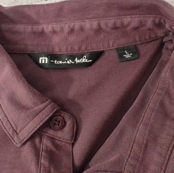 Travis Mathew Away We Go Color Block Burgundy Golf Active Polo Large - Picture 3 of 13